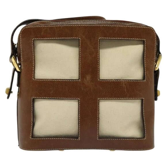 Salvatore Ferragamo Shoulder Bag Canvas Leather Beige Gold Auth bs27826 - Picture 2 of 15